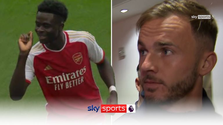 Tottenham's James Maddison reacted to Bukayo Saka stealing his celebration after scoring in the North London derby.