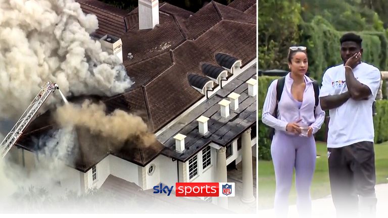 Miami Dolphins receiver Tyreek Hill and his family are safe after fire rescue crews responded to a large fire at his South Florida home.