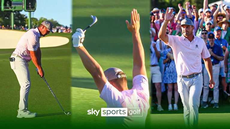 BRYSON DECHAMBEAU HOLES OUT ON 18TH AT AUGUSTA