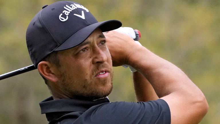 Xander Schauffele hits his tee shot on the second hole during the third round of The Players Championship golf tournament Saturday, March 16, 2024, in Ponte Vedra Beach, Fla. (AP Photo/Lynne Sladky)