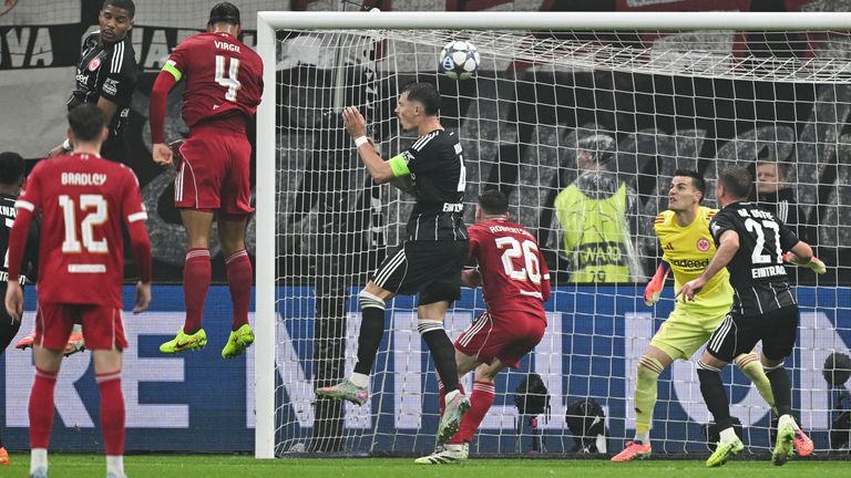 Virgil Van Dijk scored Liverpool's second goal against Eintracht Frankfurt 