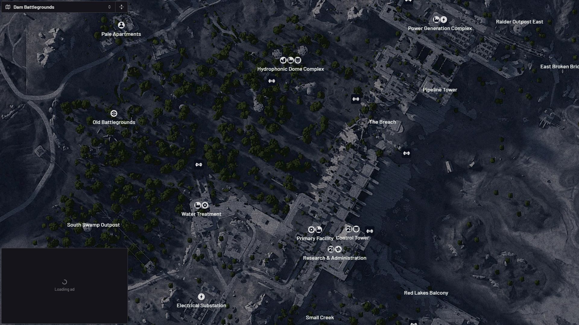 Rocketeer locations in Dam (Image via Embark Studios || arcraidersmaps.app)