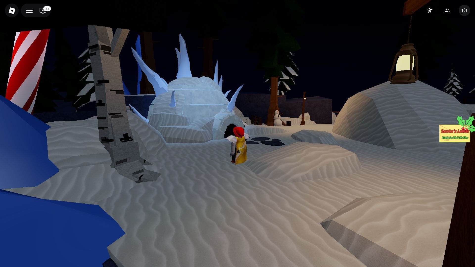Enter this igloo to access the Festive Relic (Image via Roblox)