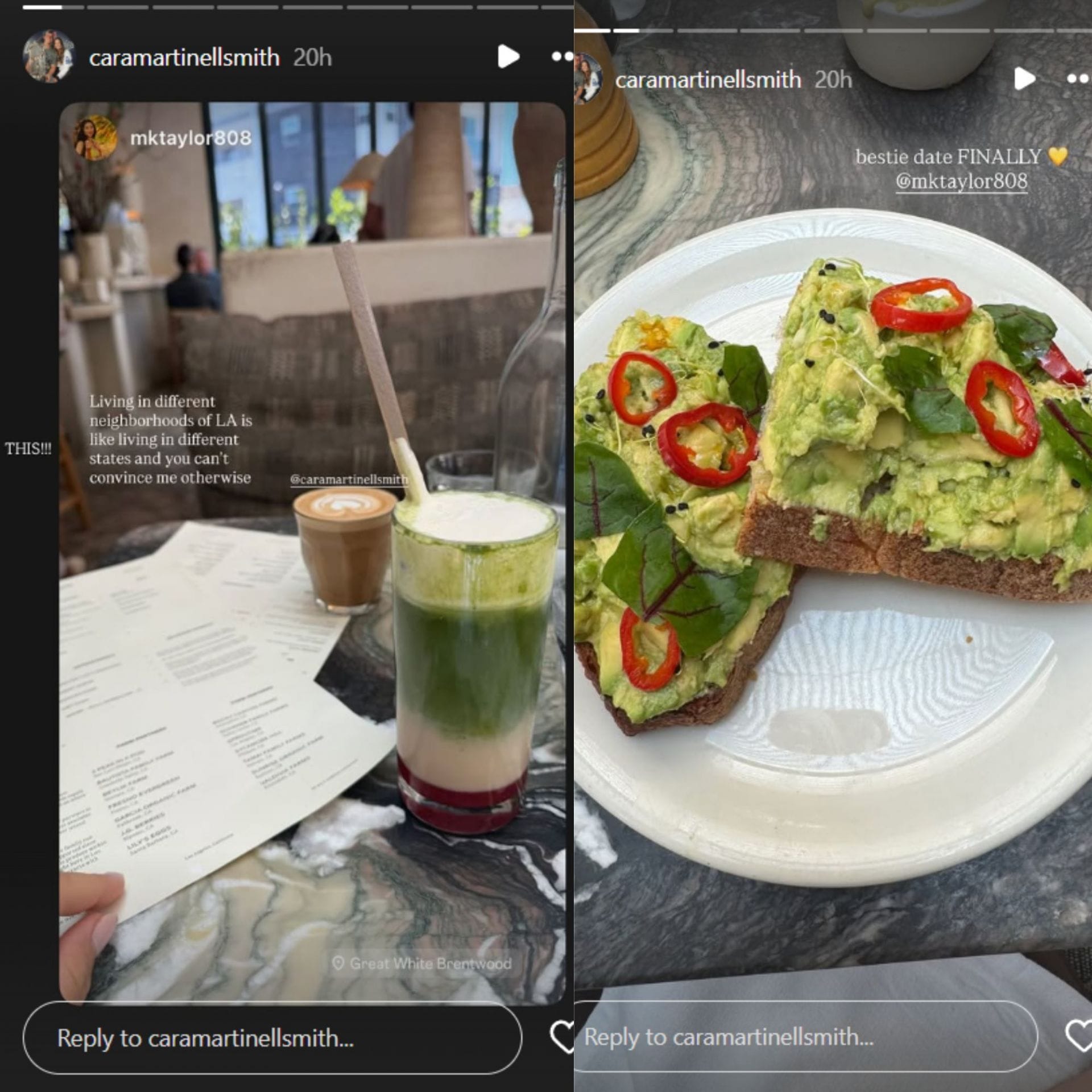 Will Smith's wife Cara replied to Chris Taylor's partner Mary Keller's post - Source: Instagram @caramartinellsmith/@mktaylor808