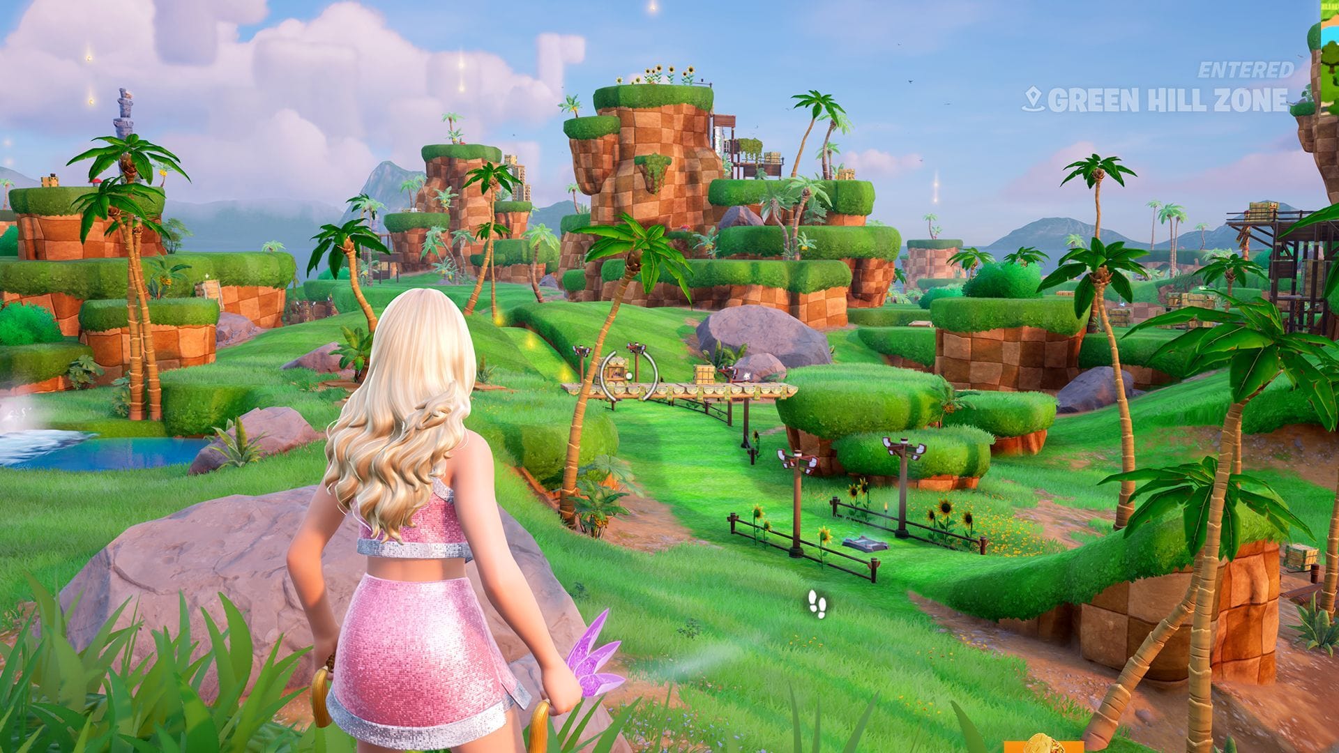 Green Hill Zone in Fortnite (Image via Epic Games)